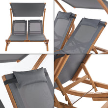 Load image into Gallery viewer, Transat bain de soleil  double couchage en textile et mlze 197 x 156 x 144 cm 03_0006419 -