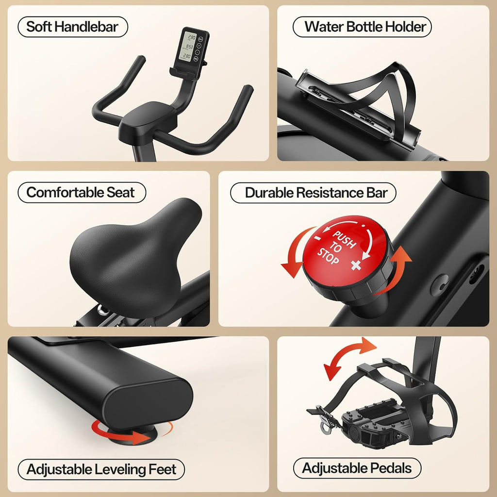 Pasyou VéLo D'Appartement Avec RéSistance MagnéTique, VéLo De Fitness, EntraîNement Cardio En Salle Velo Spinning, Stationnaires à La Maison Avec Moniteur, Support De Tablette