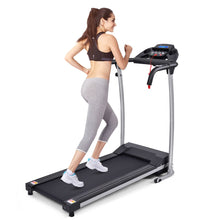 Load image into Gallery viewer, Tapis de Course Électrique Pliable avec Écran et Moniteur de Fréquence Cardiaque avec Vitesse de 1 à 10 km/h et 12 Programmes Noir -