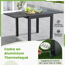 Load image into Gallery viewer, Table de Jardin Extensible en Aluminium Ajustable de 80 à 160 CM Table à Manger Rectangulaire pour 4-6 Personnes Gris/Naturel -