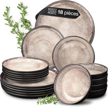 Load image into Gallery viewer, Moritz &amp; Moritz VIDA service de table 6 personnes - 18 Pièces - vaisselle et arts de la table beige 6x assiettes plates, 6x assiettes creuses, 6x assiettes à petit-déjeuner