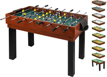 Load image into Gallery viewer, shelfmade Table de Jeux Multifonction, Baby Foot Enfant, Mini Baby Foot Bois, Billard Convertible, Mini Table de Ping Pong - Table multijeux Adulte - 10 Jeux en 1