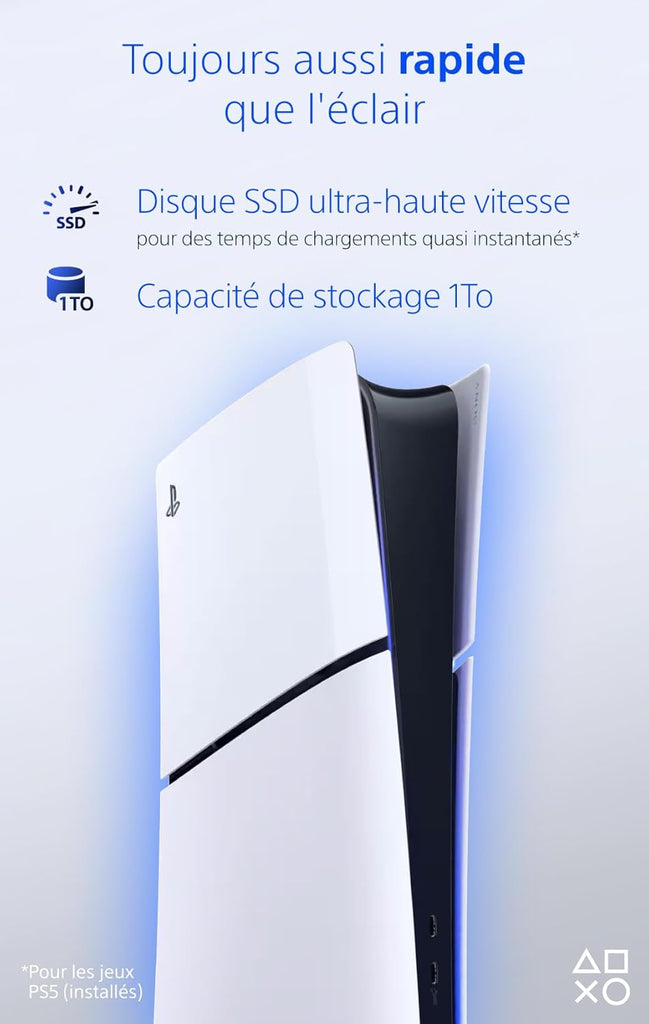 Playstation Sony, 5 Édition Numérique, avec 1 Manette Sans Fil DualSense, Couleur : Blanche