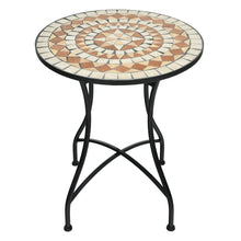 Load image into Gallery viewer, Table de Jardin Style Mosa茂que Cadre en Fer et Rev锚tement Antirouille pour 60 x 60 x 72 CM -