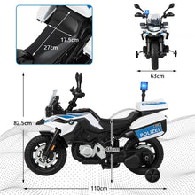 Load image into Gallery viewer, Moto Électrique 12V/7AH pour Enfants 6km/h Modèle Policier avec Klaxon Musique Sirène Phares pour 3-8 Ans -