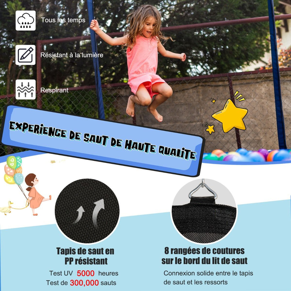 Trampoline d'Extérieur Ø366 cm Trampoline avec Panier de Basket Filet de Protection Trampoline pour Enfants et Adultes -