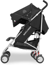 Load image into Gallery viewer, Poussette double Maclaren Twin Triumph (6 mois,jusqu'à 15 kg,un enfant par siège),légère et compacte,capote extensible UPF 50+ avec habillage pluie - Noir/Anthracite