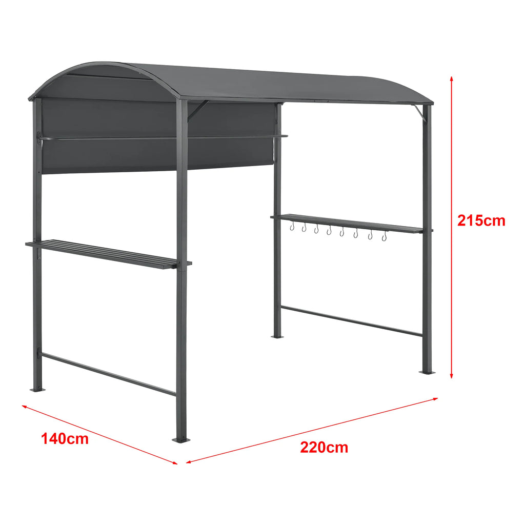 Tonnelle pavillon de barbecue 215 x 220 x 140 cm anthracite gris fonc 03_0008739 -