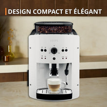 Load image into Gallery viewer, Machine  caf grain,1,7 L,2 tasses en simultan,Nettoyage automatique,Buse vapeur pour Cappuccino,Cafetire espresso,Essential noire YY8125FD,Noir -