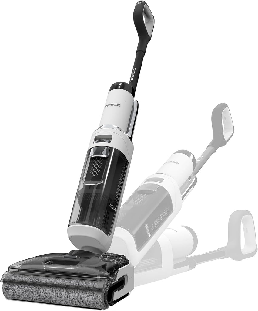 Tineco Aspirateur Balai sans Fil Floor One S6 Stretch Lite Aspirateur Laveur, S’aplatit à 180°, Auto-Nettoyage, Longue Autonomie, Nettoyage des Bords de 2 côtés