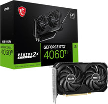 Load image into Gallery viewer, MSI Gaming GeForce RTX 4060 Ti 8 Go GDRR6 128 Bits HDMI/DP Nvlink TORX Fan 4.0 Ada Lovelace Architecture Carte Graphique (RTX 4060 Ti Ventus 2X Noir 8 Go OC)