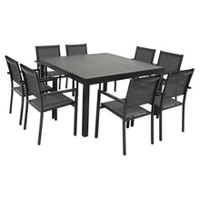 Load image into Gallery viewer, Salon de jardin extensible 10 places de 140/200cm en textilène gris - aluminium anthracite VENEZIA -