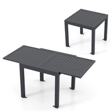 Load image into Gallery viewer, Table de Jardin Extensible en Aluminium Ajustable de 80 à 160 CM Table à Manger Extérieure Plateau à Lattes pour 4-6 Personnes Gris Foncé -