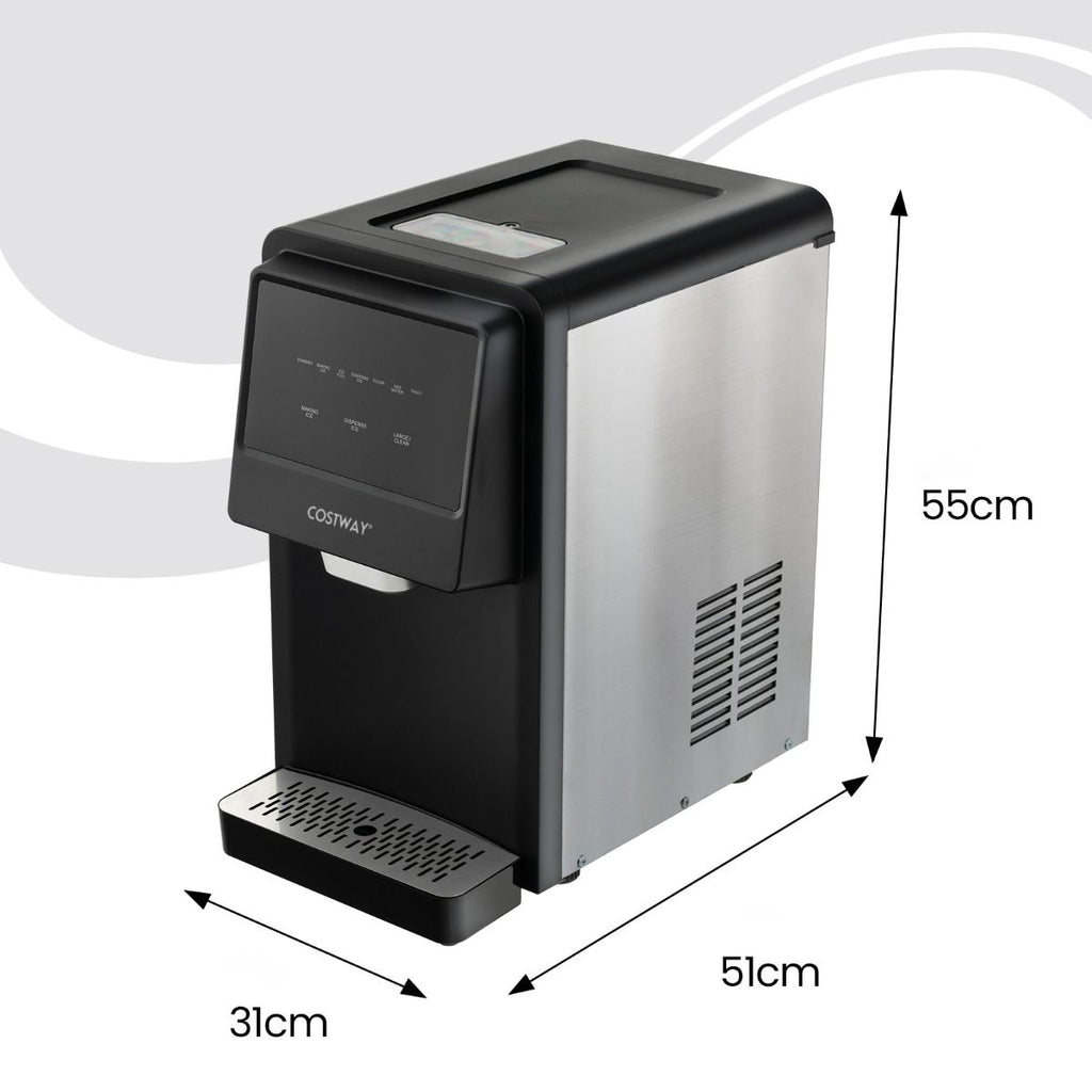 Machine  Glaons 27kg/24h Machine  Ppites  Affichage LED de Comptoir avec Capteur Infrarouge et Autonettoyant Stockage de glace : 4 kg -