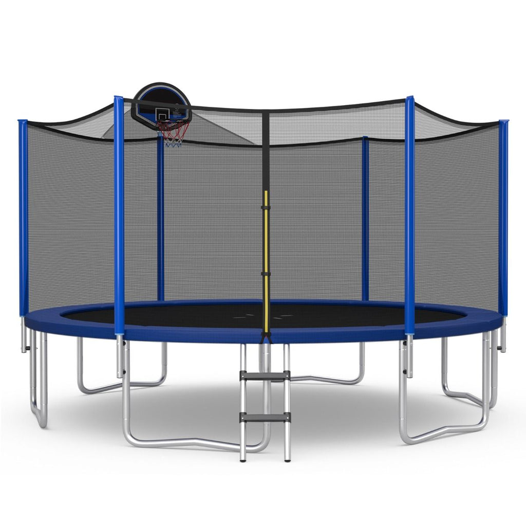 Trampoline d'Extrieur 脴366 cm Trampoline avec Panier de Basket Filet de Protection Trampoline pour Enfants et Adultes -