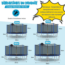 Load image into Gallery viewer, Trampoline d'Extrieur 脴366 cm Trampoline avec Panier de Basket Filet de Protection Trampoline pour Enfants et Adultes -