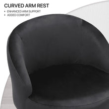 Load image into Gallery viewer, Monibloom Velvet Accent Chair, Modern Upholstered Single Sofa Side Chair, Comfy Barrel Club Living Room Armchair with Golden Metal Legs for Bedroom Reading Room Office, Black