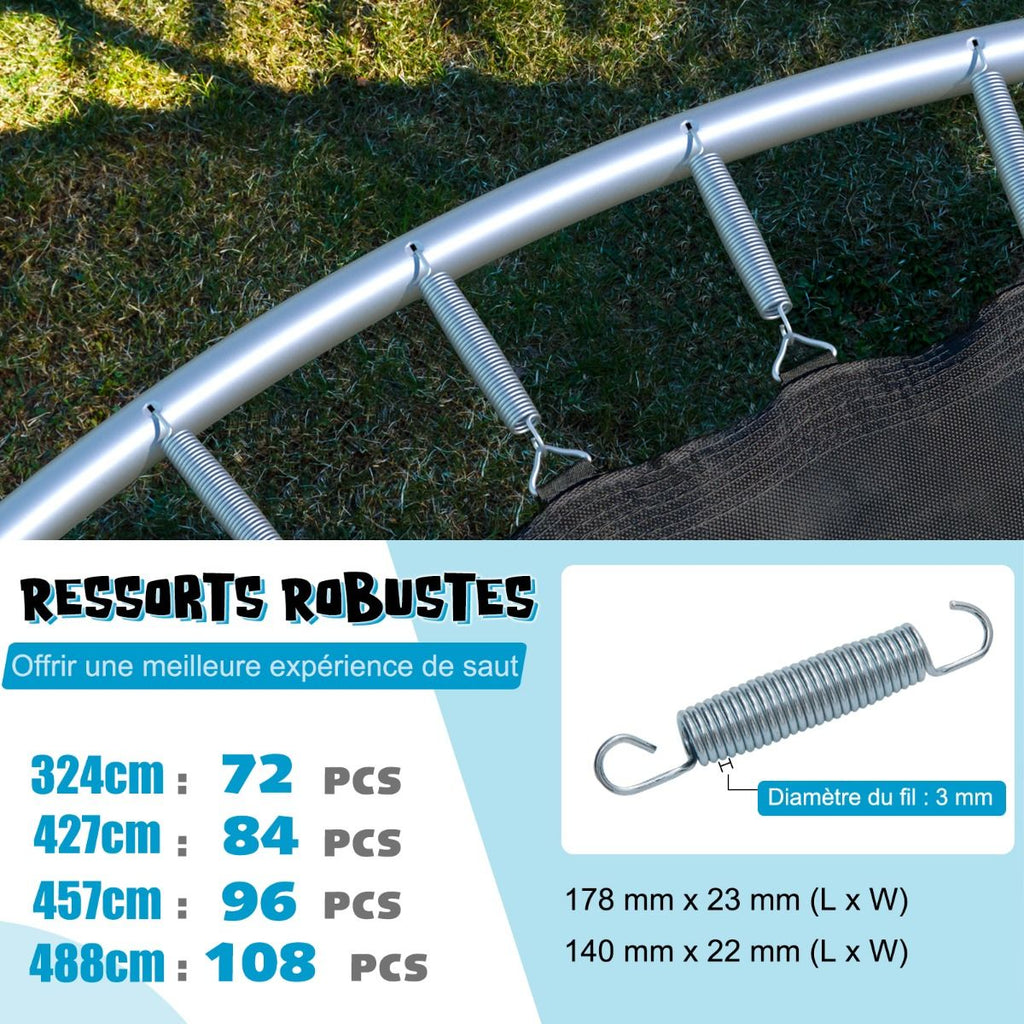 Trampoline d'Extrieur 脴366 cm Trampoline avec Panier de Basket Filet de Protection Trampoline pour Enfants et Adultes -