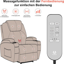 Load image into Gallery viewer, M MCombo Fauteuil Relax électrique Fauteuil de Massage Fauteuil TV Fonction inclinable Vibration Chauffage 7061 Nouveau modèle (Simili Cuir Noir)