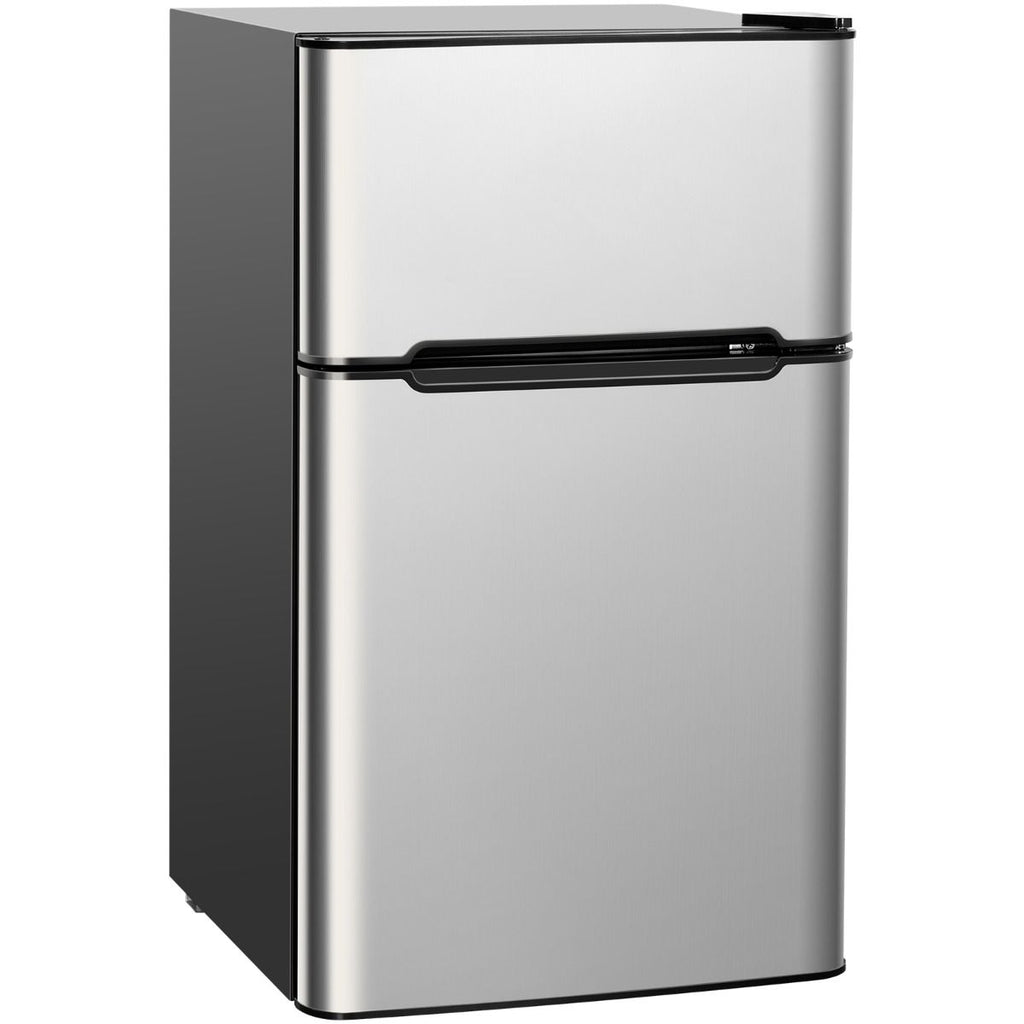 Réfrigérateur Compact Mini-réfrigérateur 90 L Congélateur Séparé avec Design à 2 Portes Fonctionnement Silencieux Blanc/Gris/Noir -