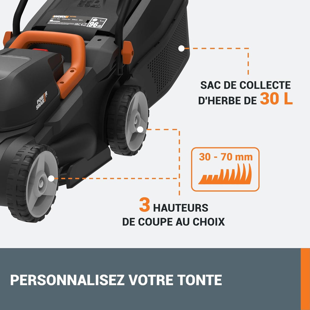 Pack Pro+ Tondeuse à Gazon 40V 460m² + Coupe-Bordures 20V + 2 Batteries 4Ah et 1 Batterie 2Ah + Chargeur Double et Chargeur Simple (Idéal pour l'Entretien du Jardin)