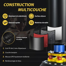 Load image into Gallery viewer, Sac de Frappe sur Pied Entraîneur de Vitesse en Boxe Barre Pivotante à 360° Punching Ball Hauteur Réglable 168-201cm pour MMA Adolescents &amp; Adultes -