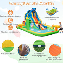 Load image into Gallery viewer, Toboggan Aquatique Gonflable Gant pour Enfants Piscine  claboussures sures Mur D'escalade Canons  Eau Lancer D'anneaux Cerceau (sans Souffleur) Multicolore -