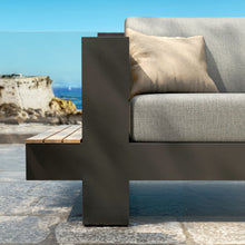 Load image into Gallery viewer, Salon de jardin aluminium et bois teck 5 places Antibes Gris anthracite - Action-sport36 -