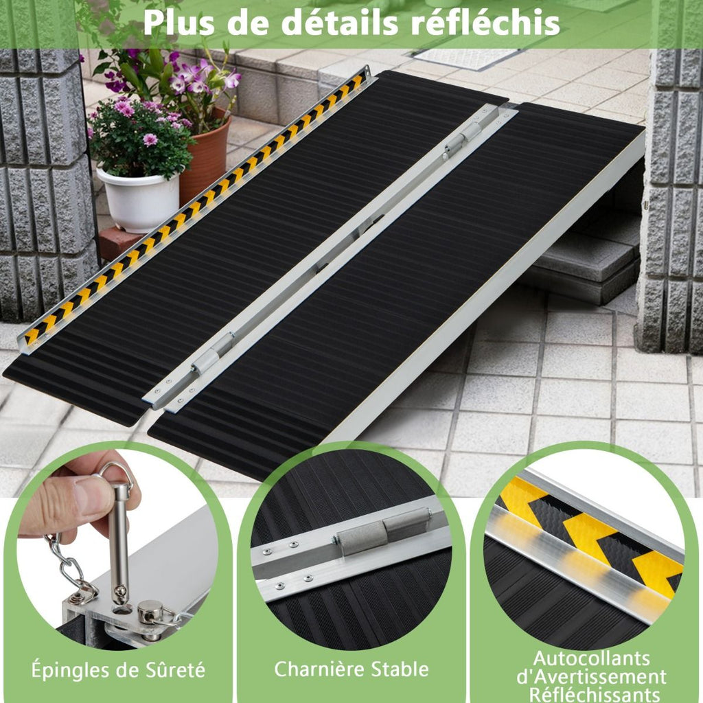 Rampe D’accès en Aluminium avec Plaque de Transition pour Maison 122L -