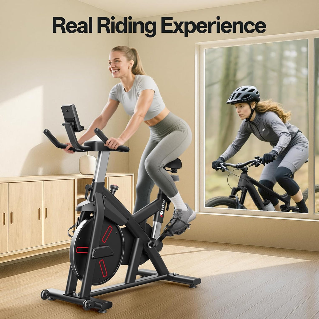 Pasyou VéLo D'Appartement Avec RéSistance MagnéTique, VéLo De Fitness, EntraîNement Cardio En Salle Velo Spinning, Stationnaires à La Maison Avec Moniteur, Support De Tablette