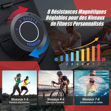 Load image into Gallery viewer, Rameur Magnétique Résistanceà 8 Niveaux Pliable 2 Roues Flexibles Rail Coulissant en Aluminium Ecran LCD Support d'Appareil -