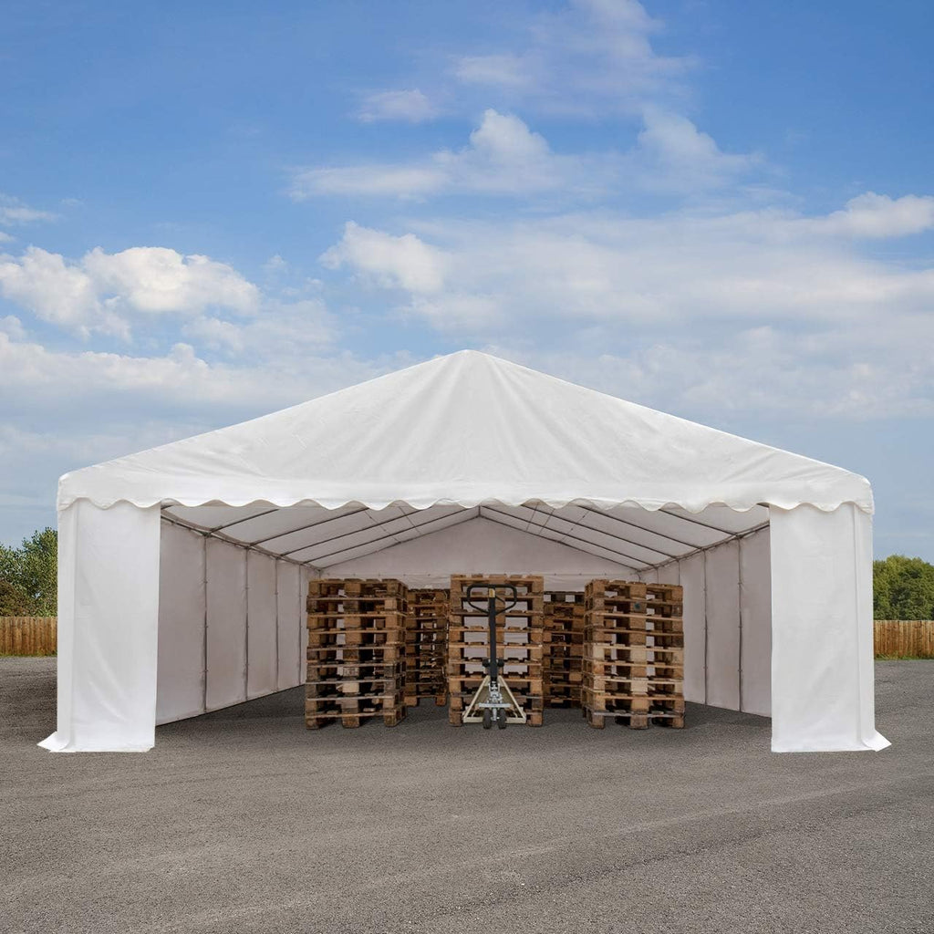 TOOLPORT Tente de Stockage 6x12 m abri bâche PVC 700 N imperméable Blanc