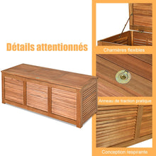 Load image into Gallery viewer, Malle en Bois d’Acacia Coffre Boîte de Rangement 120 x 45 x 45 cm Charge Max 150KG pour Terrasse Jardin ou Cour Nature -