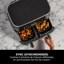 Load image into Gallery viewer, Foodi FlexDrawer Air Fryer,Dual Zone Avec Sparateur Amovible,Grand Tiroir de 10,4 L,7-en-1,Double Zone,Sans Huile,Pices Antiadhsives Compatibles Au Lave-Vaisselle,Noir AF500EU