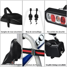 Load image into Gallery viewer, Porte-vlos pour Attelage sur SUV Berline Fourgon pour 2 Vlos Conception Intelligente de Basculement 113x72x63cm -