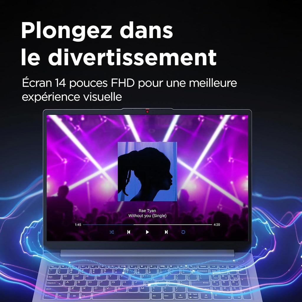 Lenovo IdeaPad Slim 3 14IRH8 - Ordinateur Portable 14'' FHD (Intel Core i7-13620H RAM 16Go SSD 512Go Intel UHD Graphics Windows 11 Home) Clavier AZERTY Français - Gris