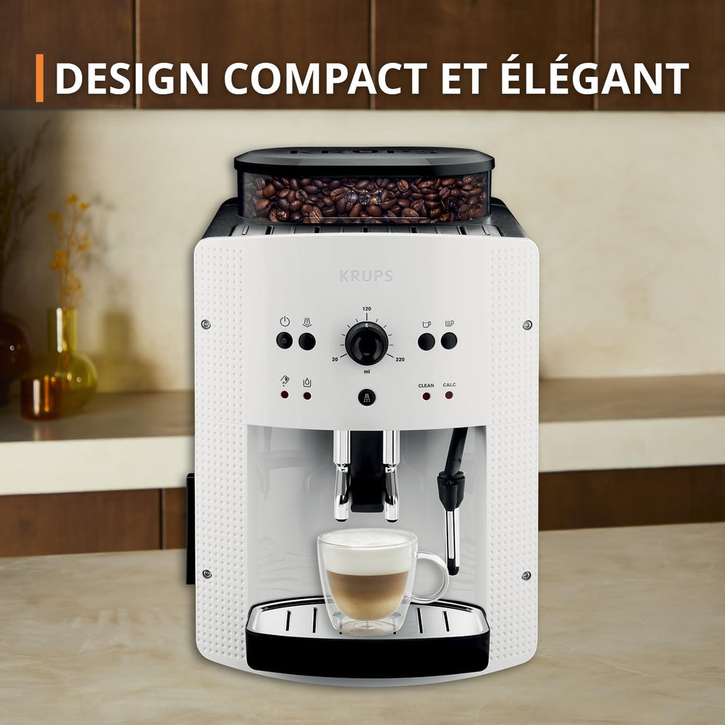 Machine à café grain,1,7 L,2 tasses en simultané,Nettoyage automatique,Buse vapeur pour Cappuccino,Cafetière espresso,Essential noire YY8125FD,Noir -