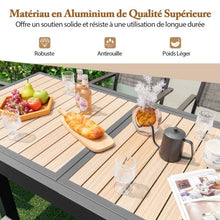 Load image into Gallery viewer, Table de jardin extensible en aluminium ajustable de 80 à 160 cm table à manger extérieure rectangulaire pour 4-6 personnes naturel 20_0009421 -