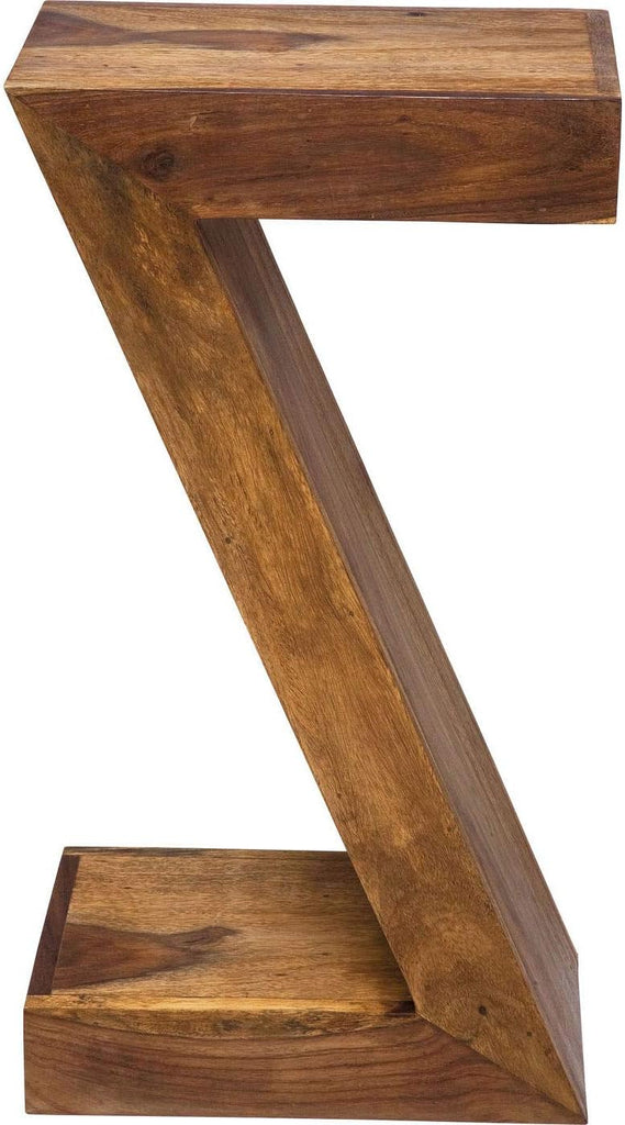 Kare Design Table d'Appoint Z Authentico, Marron, Bois Massif, Table de Salon, Meuble, Deco Intérieur, Décoration Chambre, Salon, Maison, 55x30x20 cm (H/L/P)
