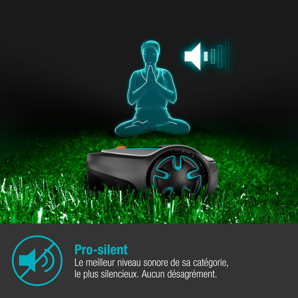 Tondeuse robot SILENO minimo 250 m² : Tondeuse intelligente avec connectivité optimale Programmable avec l'application Bluetooth® ,Version FR/NL (15201-26)