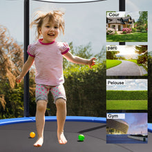 Load image into Gallery viewer, Trampoline de Jardin Ø 305cm avec Filet de Sécurité Porte Entrée Echelle Noir et Bleu -
