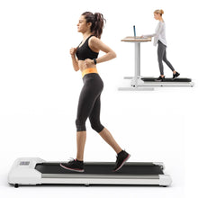 Load image into Gallery viewer, Tapis de Course Mince Tapis de Jogging avec Capacit de 120 Kg Tlcommande et cran Led Inclinable  Roulettes Tapis de Course  Glisser Gris/Noir/Rose -