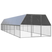 Load image into Gallery viewer, Poulailler d'extrieur 3 x 12 x 2 m acier galvanis toit en PE 02_0001693 -