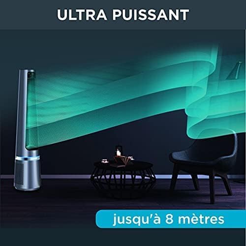 Rowenta Eclipse 2-en-1 Ventilateur purificateur, Ventile et filtre l’air, Particules fines, 32 dB (A), Puissant, Oscillation, 12 vitesses, Minuteur, Départ différé QU5030F0