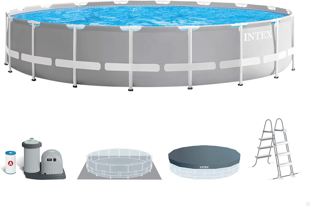Intex piscine prism frame ronde tubulaire (ø)3,05 x (h)0,76m