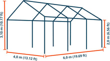 Load image into Gallery viewer, TOOLPORT Tente de Stockage 4x6 m abri bâche PVC 700 N imperméable Vert foncé