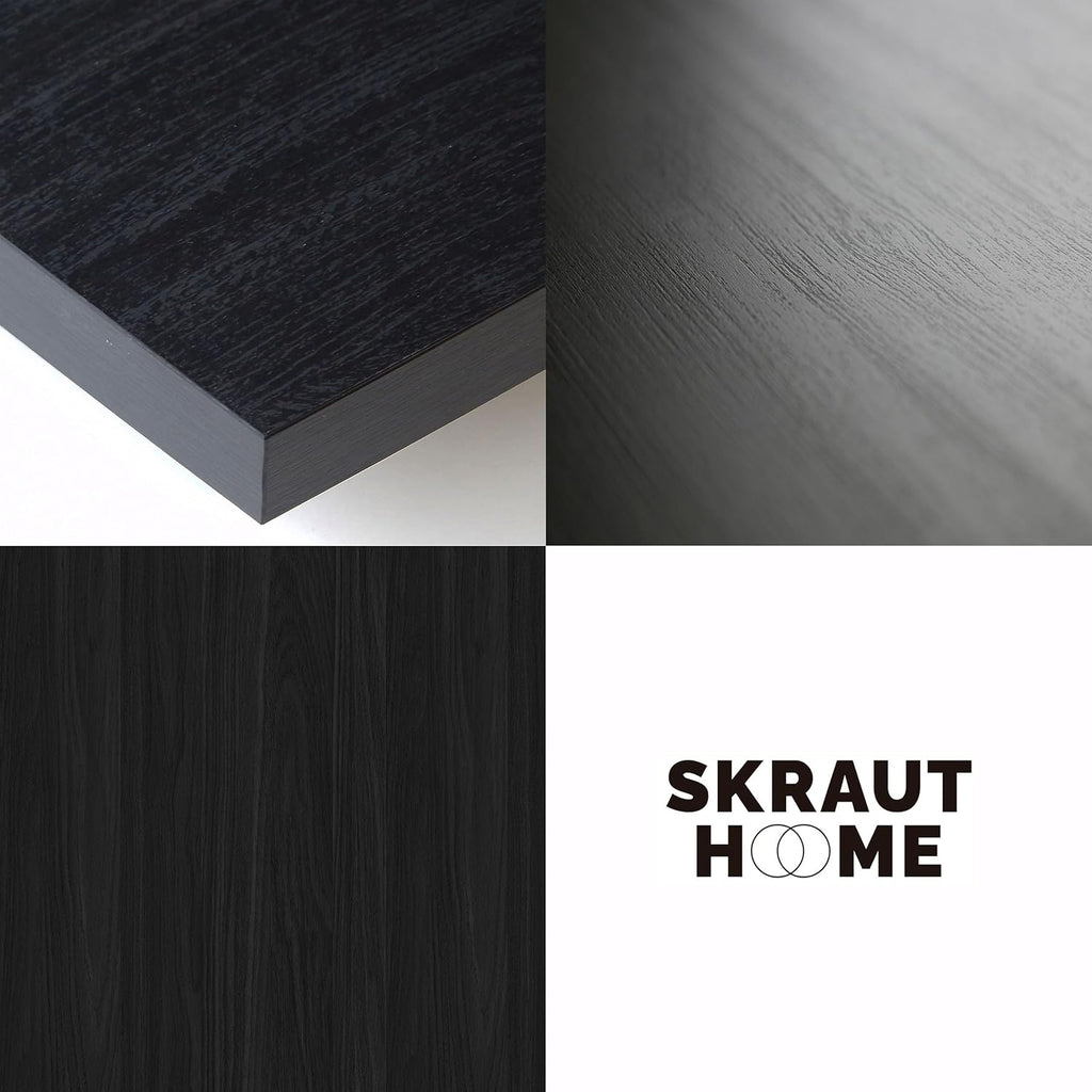Skraut Home | Meuble TV | Banc Télé | Grand Espace de Rangement | 267x45x35 cm | TV Grand Format | Cheminée électrique XXL | Suspendu, Mural | Style Moderne | Noir