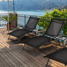 Load image into Gallery viewer, Lot de 2 Bains de Soleil Inclinables d'Extrieur avec Accoudoirs et Dossier Rglable  5 Positions Charge 160 kg Noir -