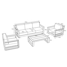 Load image into Gallery viewer, Salon de jardin aluminium 5 places 4 pcs Elba Gris anthracite - Action-sport36 -