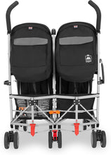 Load image into Gallery viewer, Poussette double Maclaren Twin Triumph (6 mois,jusqu' 15 kg,un enfant par sige),lgre et compacte,capote extensible UPF 50+ avec habillage pluie - Noir/Anthracite